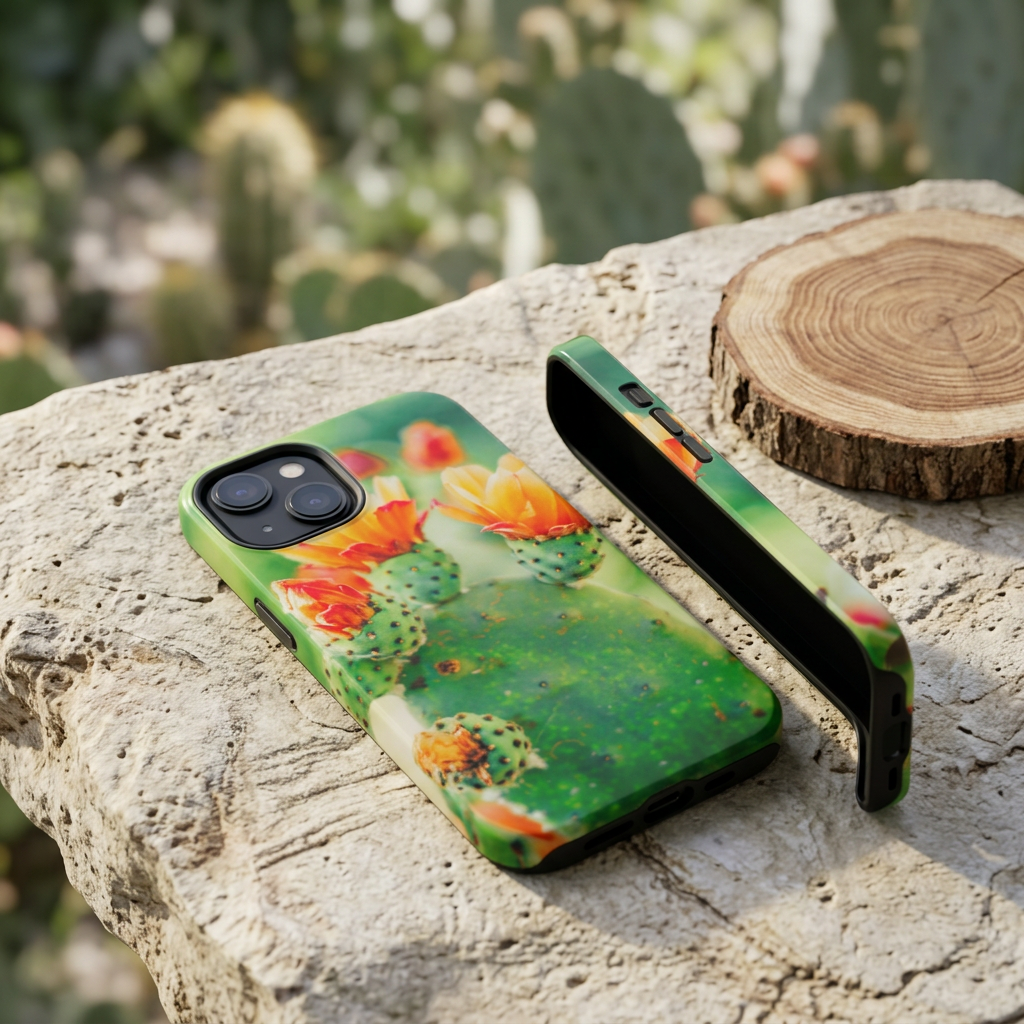 Cactus Bloom Phone Case — Impact-Resistant Floral iPhone Cover