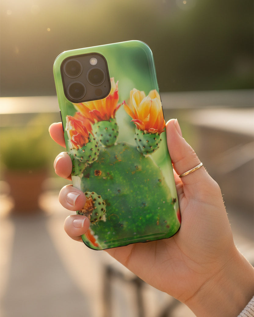 Cactus Bloom Phone Case — Impact-Resistant Floral iPhone Cover