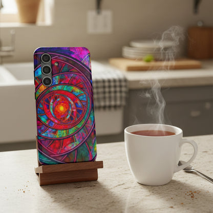 Protective Phone Case — Vibrant Abstract Mandala Impact-Resistant Design