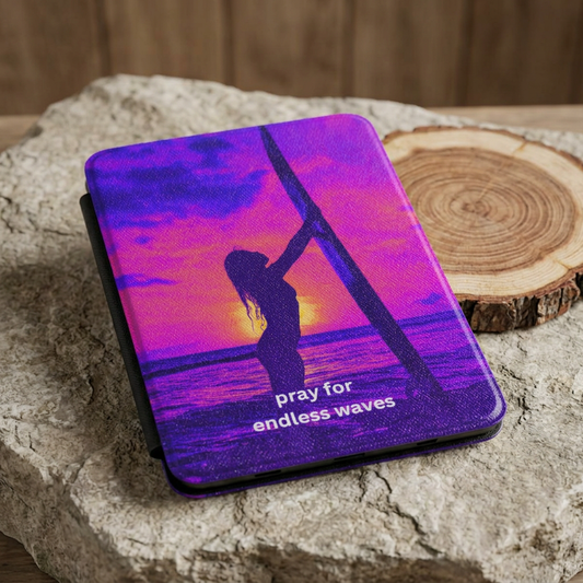 Kindle Case – 'Pray for Endless Waves' Surf Sunset Protective Cover