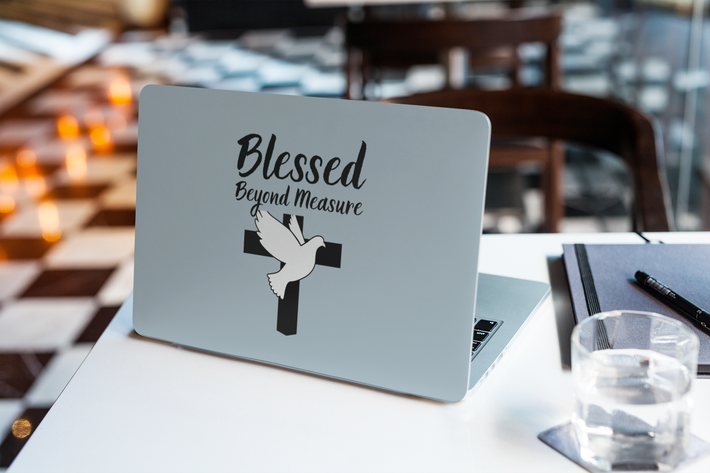 Blessed Beyond Measure Matte MacBook Case – Dove & Cross Religious Laptop Cover
