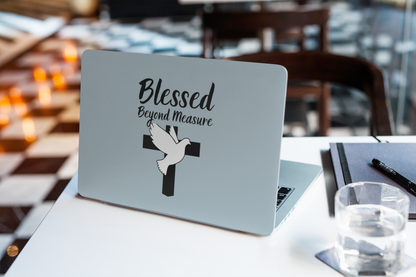 Blessed Beyond Measure Matte MacBook Case – Dove & Cross Religious Laptop Cover