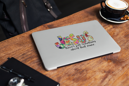 Floral 'Jesus There's Just Something About That Name' Matte MacBook Case