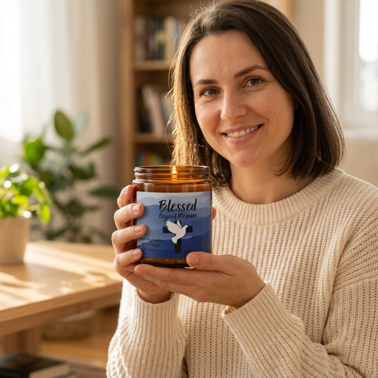 Blessed Beyond Measure Scented Soy Candle — Amber Jar