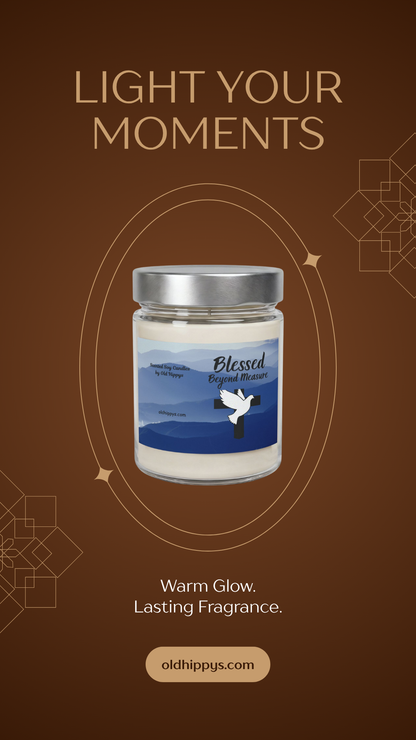 Blessed Beyond Measure Soy Candle — 9oz Jar (Dove & Cross)