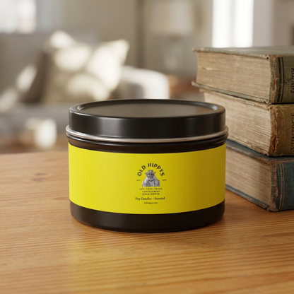 Scented Tin Candle — Bright Citrus Soy Candle from Old Hippys