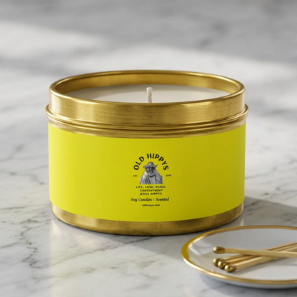 Scented Tin Candle — Bright Citrus Soy Candle from Old Hippys