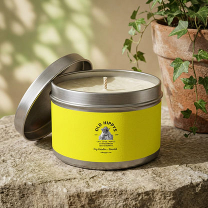 Scented Tin Candle — Bright Citrus Soy Candle from Old Hippys