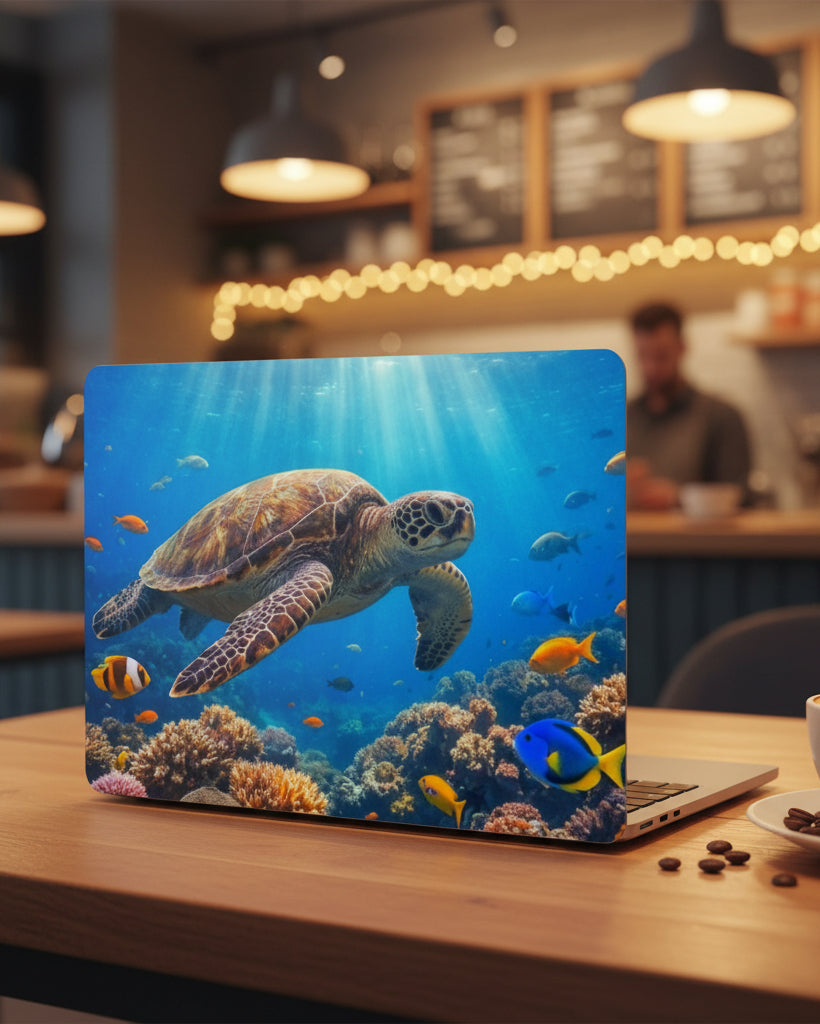 Sea Turtle Matte MacBook Case — Ocean Coral Laptop Skin