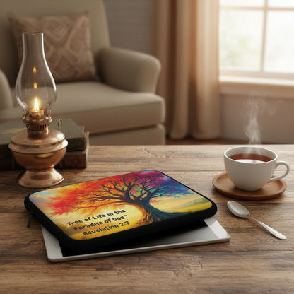 Tree of Life Christian Laptop Sleeve — Revelation 2:7 Inspirational Tech Case