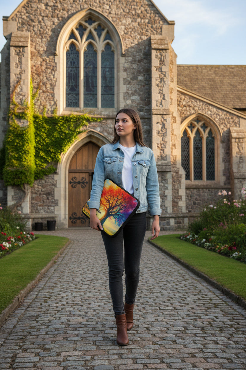 Tree of Life Christian Laptop Sleeve — Revelation 2:7 Inspirational Tech Case