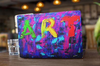Abstract 'ART' Neon Paint Matte MacBook Case — Colorful Artist Laptop Cover