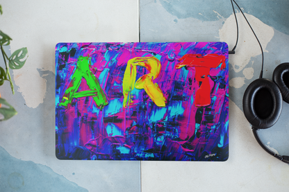 Abstract 'ART' Neon Paint Matte MacBook Case — Colorful Artist Laptop Cover