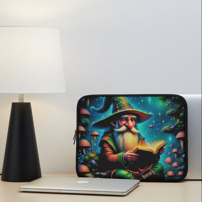 Whimsical Wizard Laptop Sleeve — Magical Mushroom Fantasy Sleeve