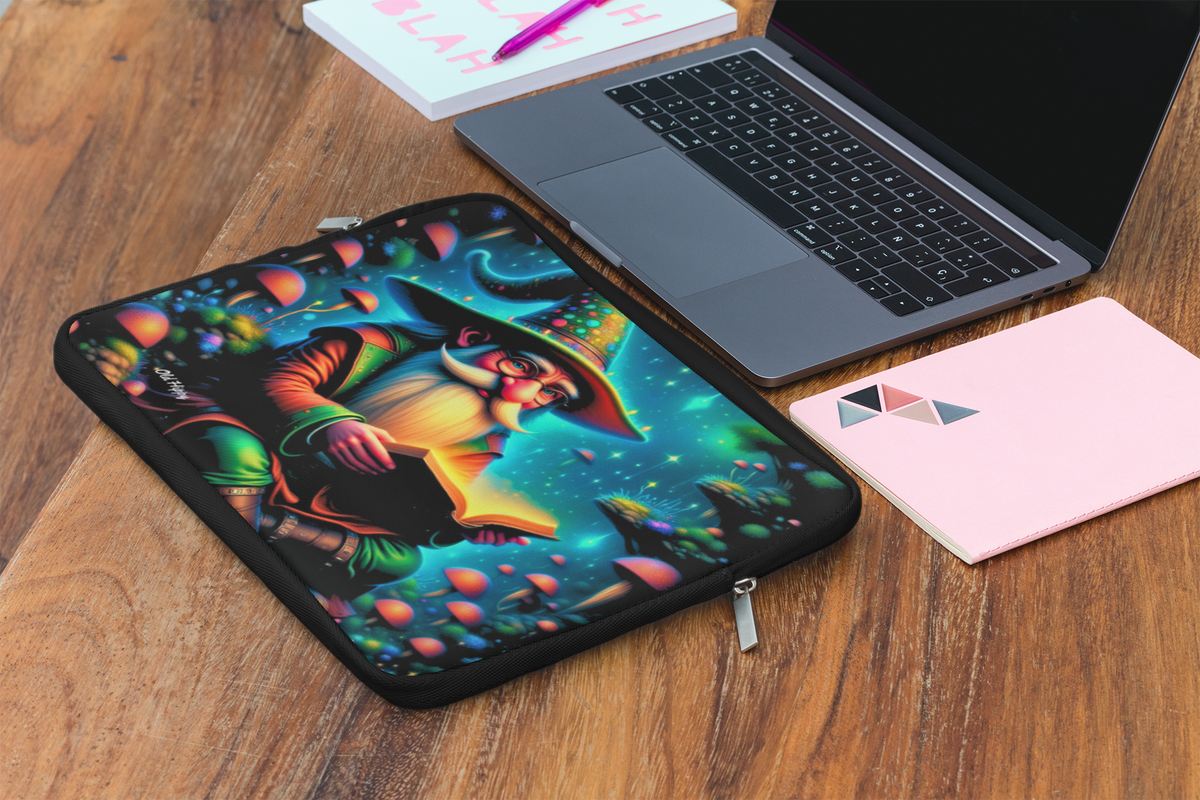 Whimsical Wizard Laptop Sleeve — Magical Mushroom Fantasy Sleeve
