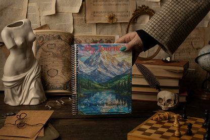 Stained Glass Mountain Lake Journal — Spiral Ruled Notebook ("My Journal" Cover)