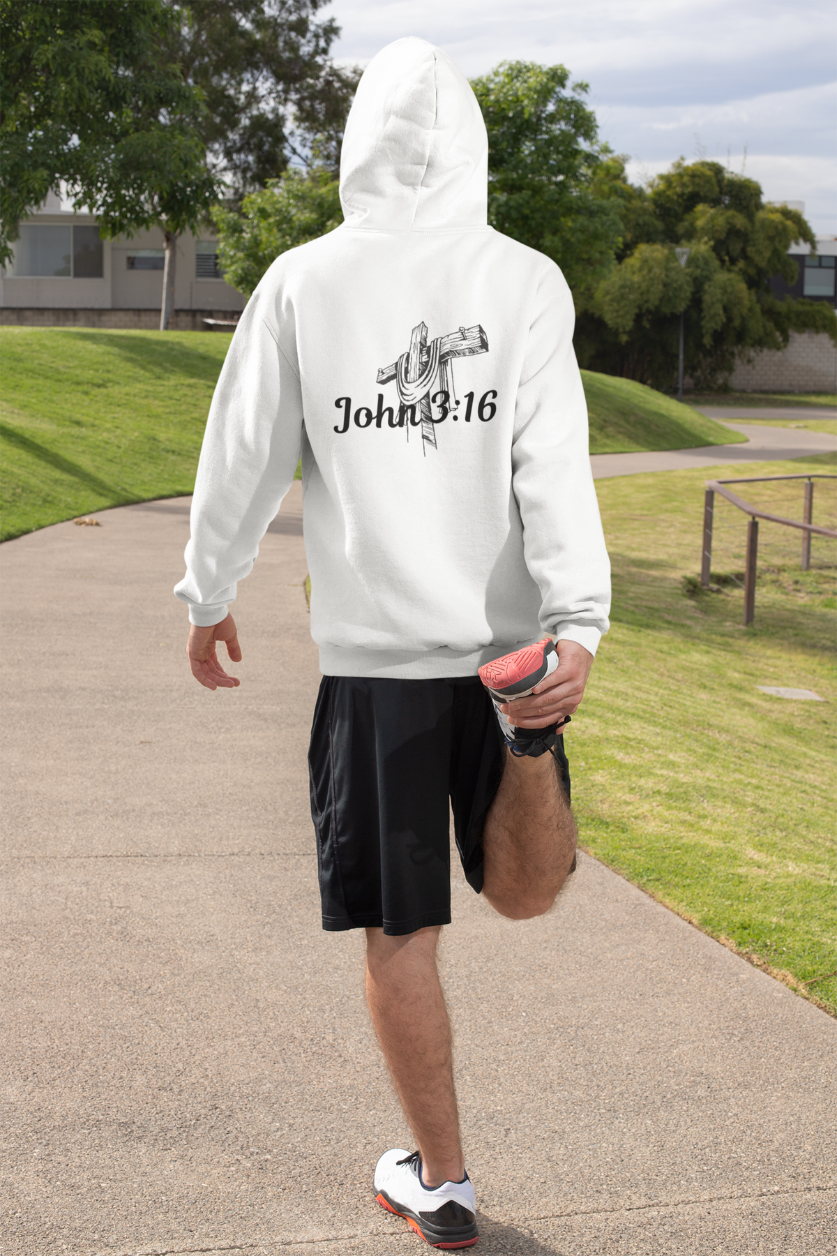 Jesus Is Lord Full-Zip Hoodie — John 3:16 Cross