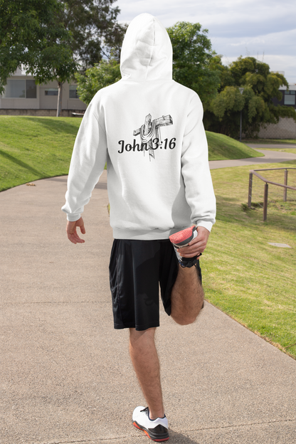 Jesus Is Lord Full-Zip Hoodie — John 3:16 Cross