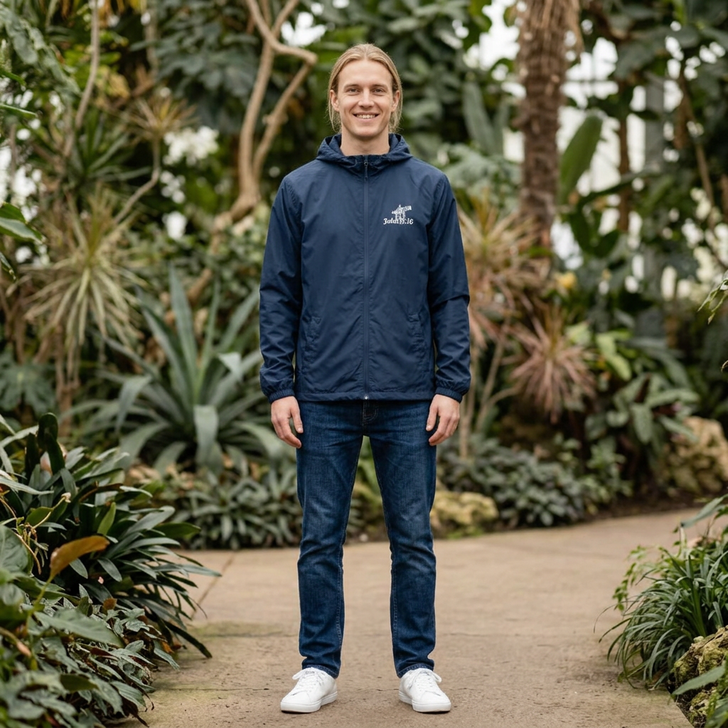 Windbreaker Jacket — John 3:16 & Cross Chest Logo