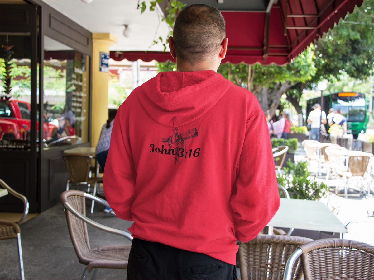 Jesus Is Lord Full-Zip Hoodie — John 3:16 Cross