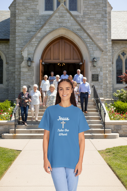 Jesus Take the Wheel Unisex Garment-Dyed T-Shirt - Faith-Inspired Casual Wear