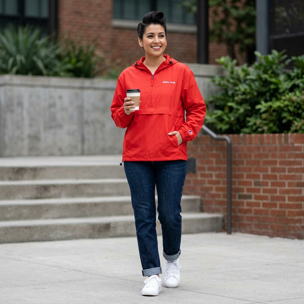 Packable Anorak Jacket — Minimal Reflective "John 3:16" Logo Windbreaker
