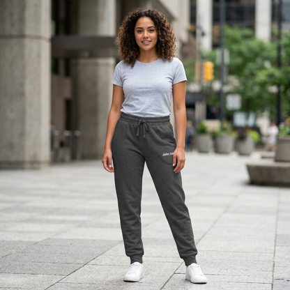 Embroidered Cozy Sweatpants — Casual Fleece Joggers with John 3:16 Script Logo