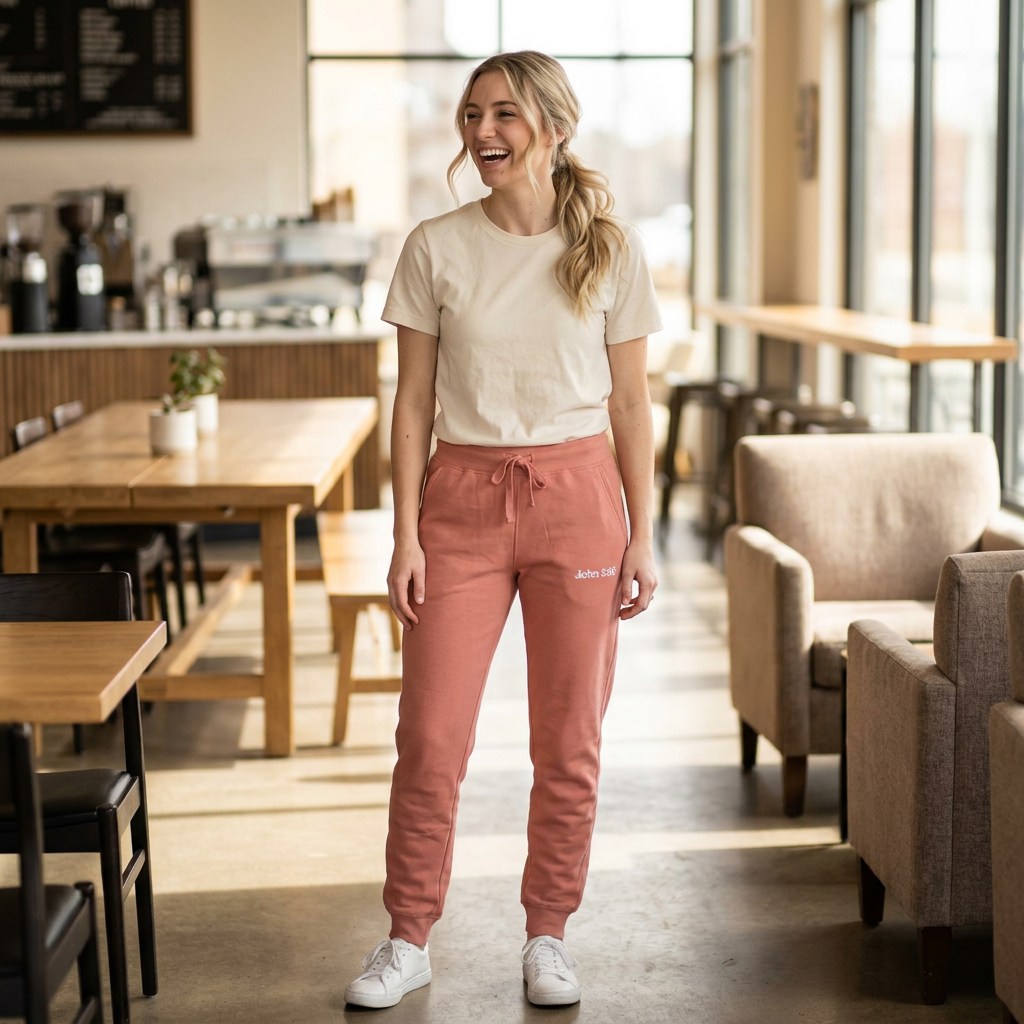 Embroidered Cozy Sweatpants — Casual Fleece Joggers with John 3:16 Script Logo