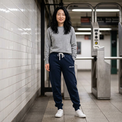 Embroidered Cozy Sweatpants — Casual Fleece Joggers with John 3:16 Script Logo
