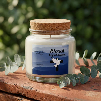 Blessed Beyond Measure Gift Set — Blush Blanket, Crochet Bouquet, Bow Clip & Candle