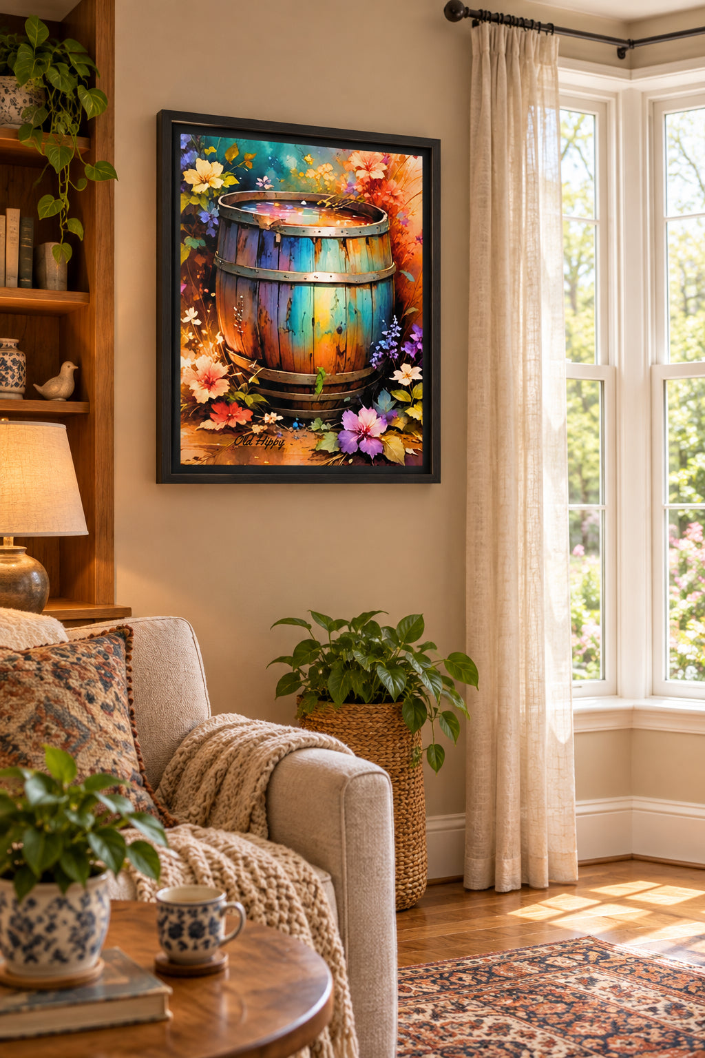 "The Barrel of Forgotten Wishes" Framed Canvas Wall Art
