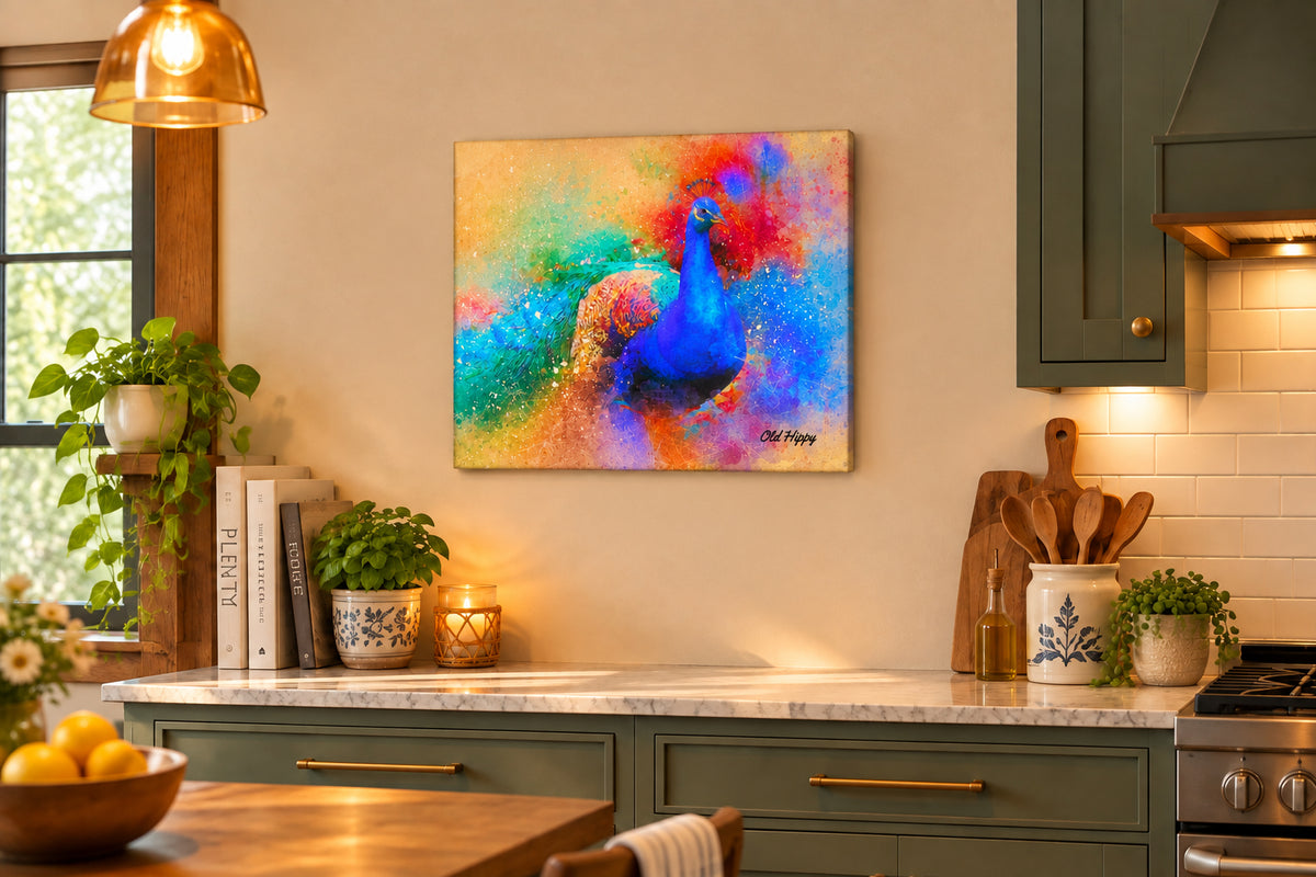 Radiant Plummage  Peacock Canvas Print