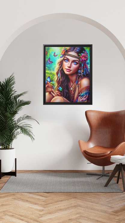 Hippie Beauty I Wood Framed Canvas