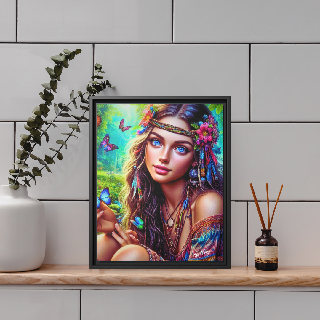 Hippie Beauty I Wood Framed Canvas