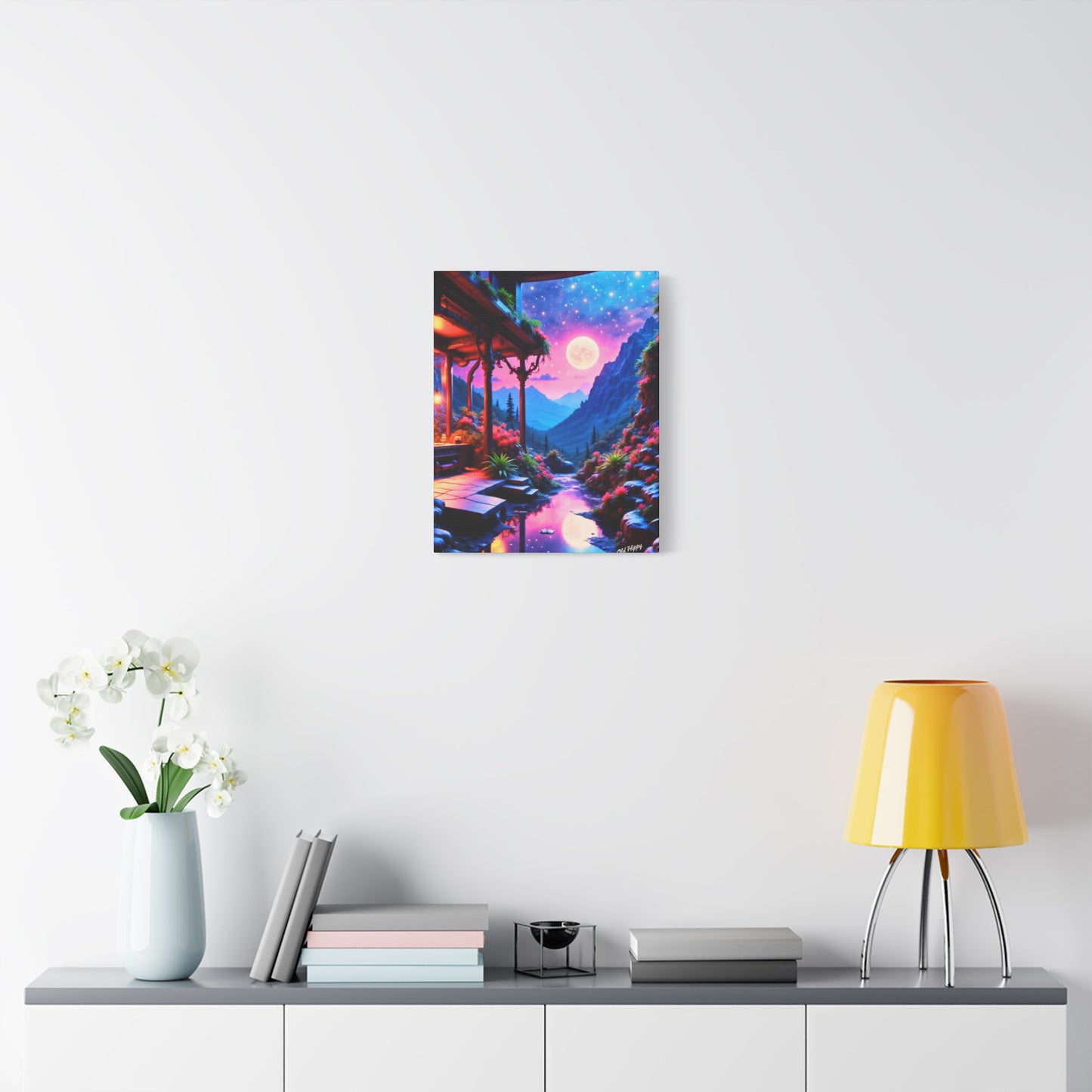 "Moonlit Sanctuary" – AI-Generated Canvas Art by Old Hippy