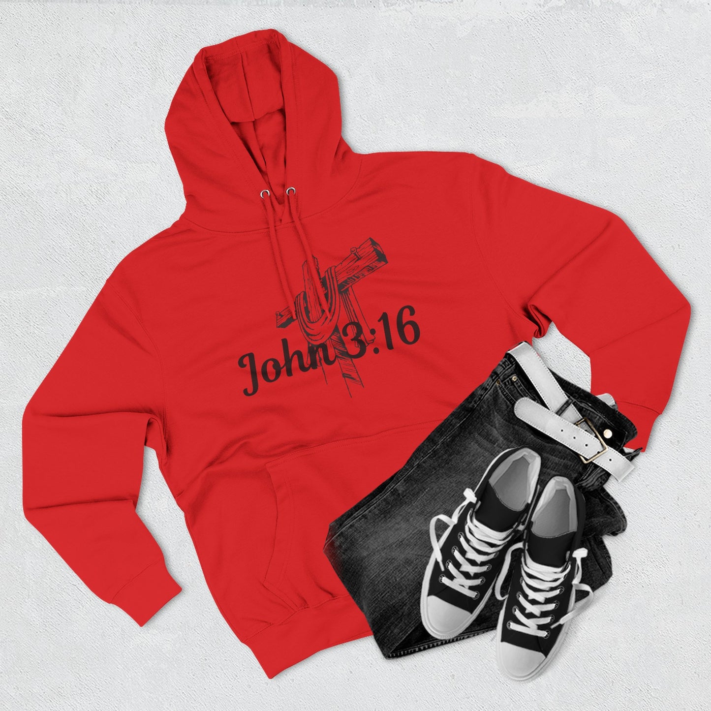 John 3:16 Cross Hoodie - Christian Faith Pullover