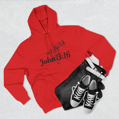 John 3:16 Cross Hoodie - Christian Faith Pullover