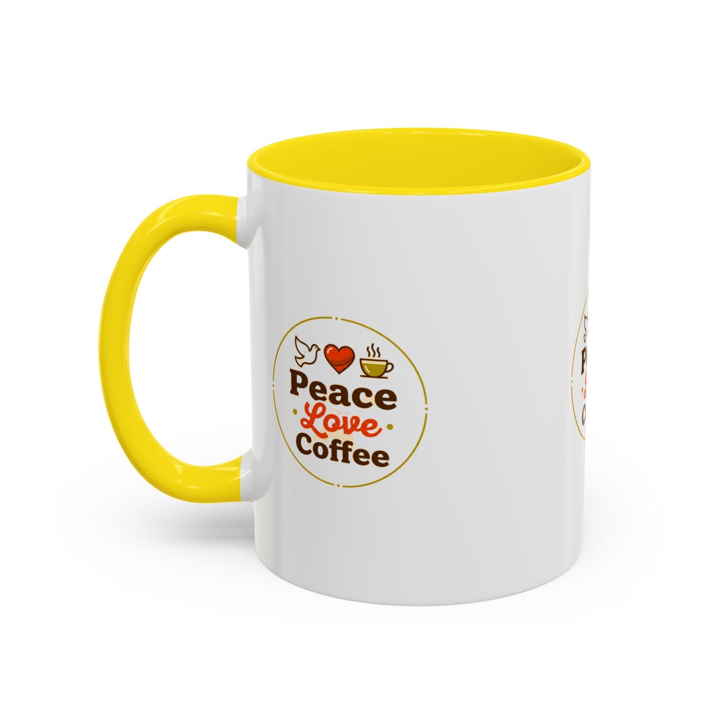 Peace Love Coffee Accent Mug - 11/15oz Ceramic Coffee Cup
