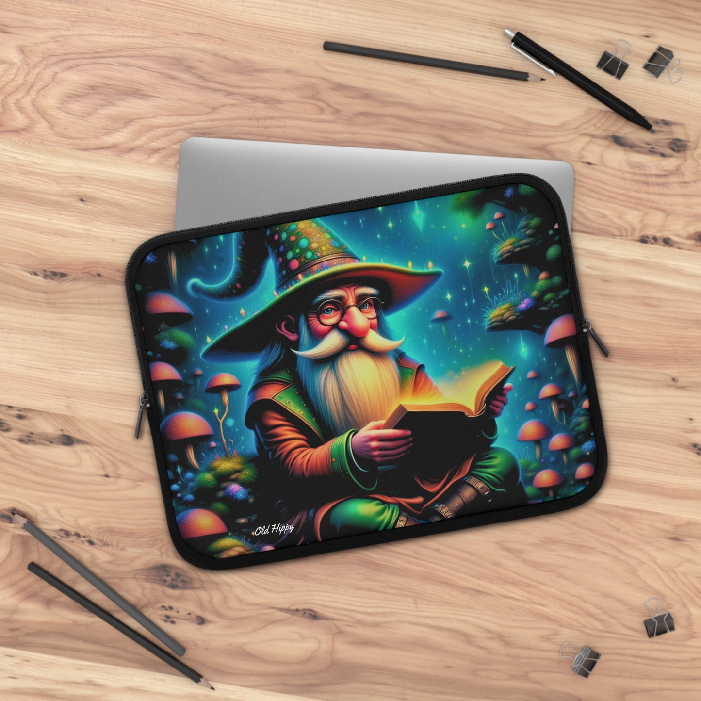 Whimsical Wizard Laptop Sleeve — Magical Mushroom Fantasy Sleeve