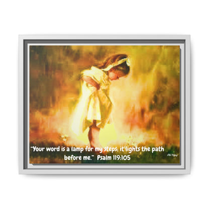 Guided by the Light of the Word of God Wood Framed Canvas