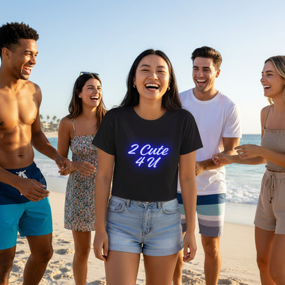 Sassy & Sweet Crop Top – “2 Cute 4 U” Tee