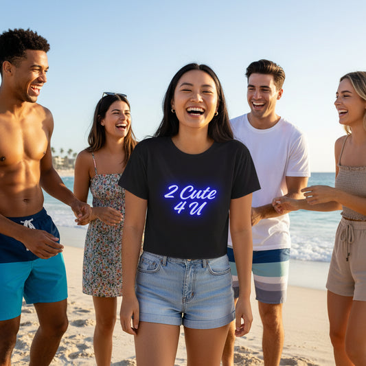 Sassy & Sweet Crop Top – “2 Cute 4 U” Tee