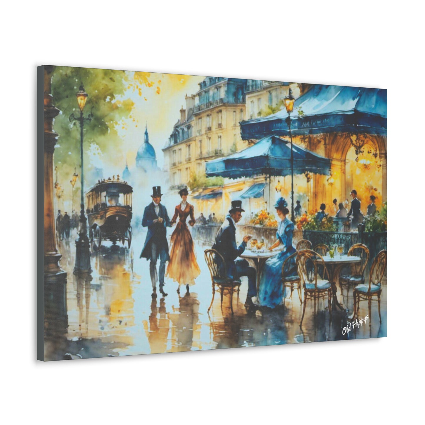 Champagne in Paris Canvas Wrap