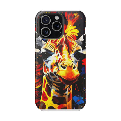 Funky Giraffe Art Impact-Resistant Phone Case —