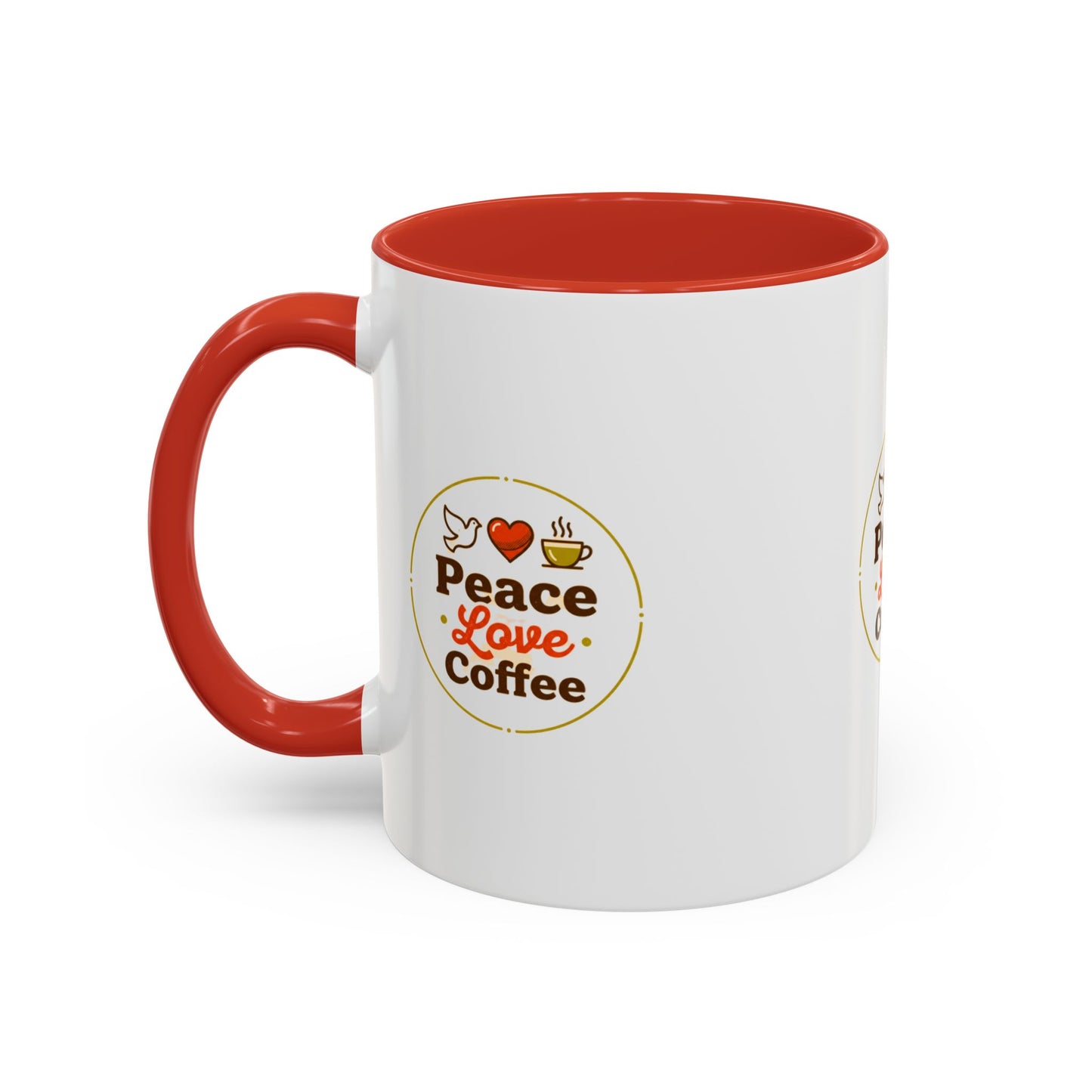 Peace Love Coffee Accent Mug - 11/15oz Ceramic Coffee Cup