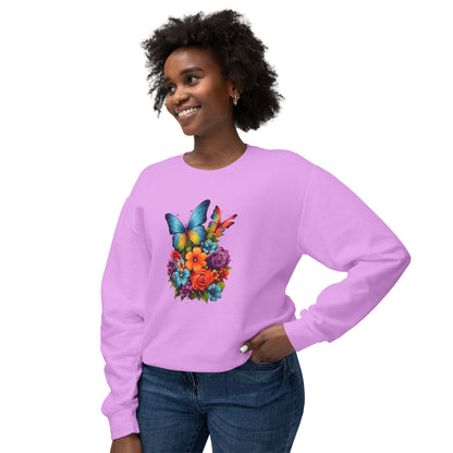 Butterfly Floral Crewneck Sweatshirt