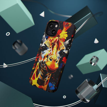 Funky Giraffe Art Impact-Resistant Phone Case —
