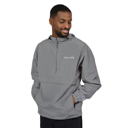 Packable Anorak Jacket — Minimal Reflective "John 3:16" Logo Windbreaker