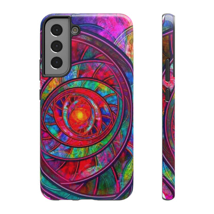Protective Phone Case — Vibrant Abstract Mandala Impact-Resistant Design