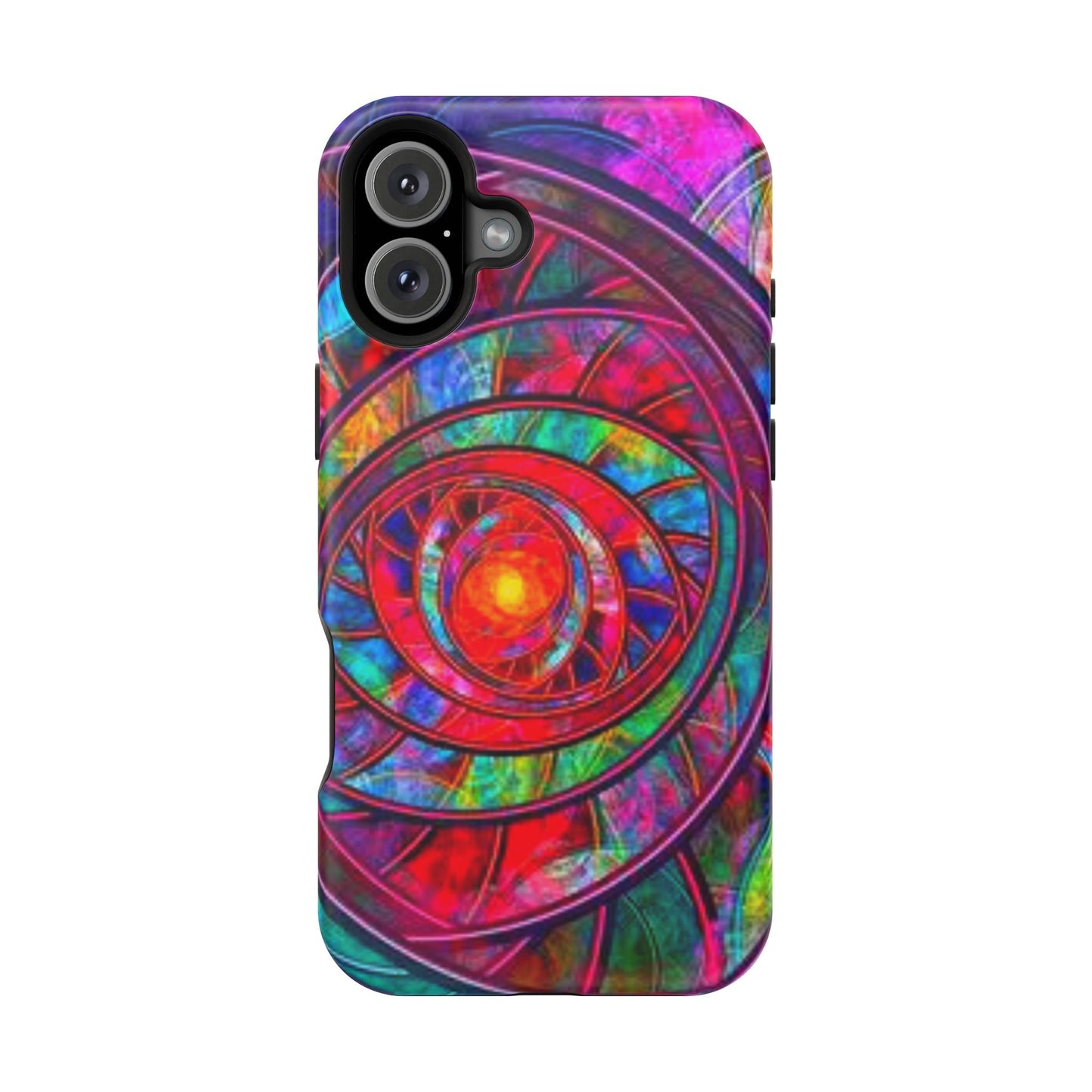 Protective Phone Case — Vibrant Abstract Mandala Impact-Resistant Design